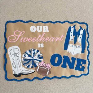 Dallas Cowboys Cheerleader 1st Birthday Banner